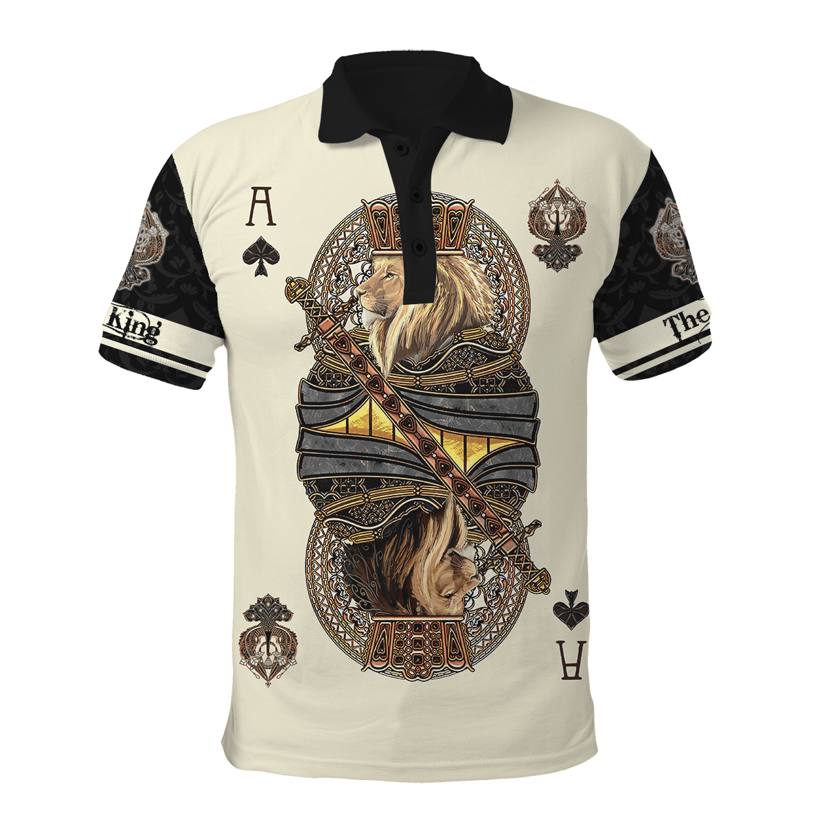 Frenzidea King Ace Spade Lion Poke Polo Shirt