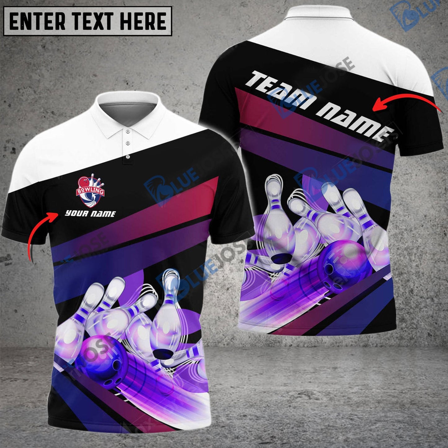 frenzidea Bowling And Pins Light Beam Breaker Customized Name 3D Shirt (4 Colors)