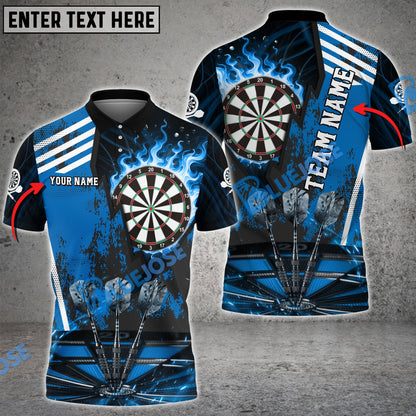 Frenzidea Darts Dartboard Flame Hitting Target Personalized Name, Team Name 3D Shirt (4 Colors)