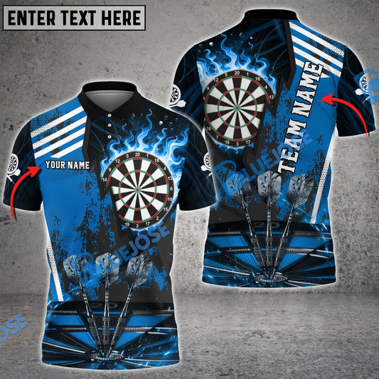 Frenzidea Darts Dartboard Flame Hitting Target Personalized Name, Team Name 3D Shirt (4 Colors)