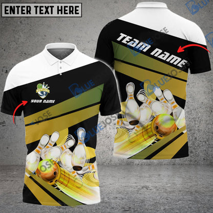 frenzidea Bowling And Pins Light Beam Breaker Customized Name 3D Shirt (4 Colors)