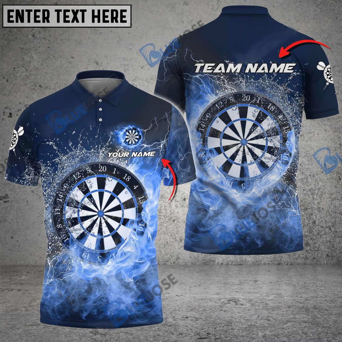 Frenzidea Darts Steaming Water Personalized Name, Team Name 3D Shirt (4 Colors)