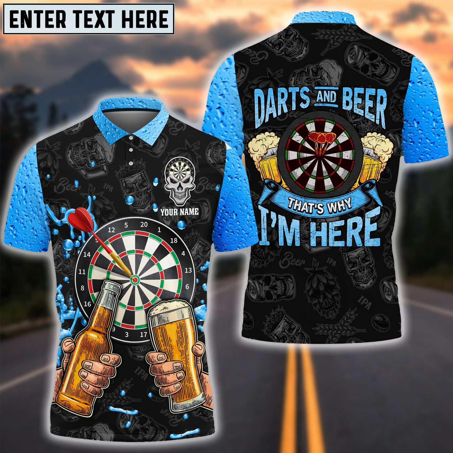 Frenzidea Darts & Beer Personalized Name 3D Shirt