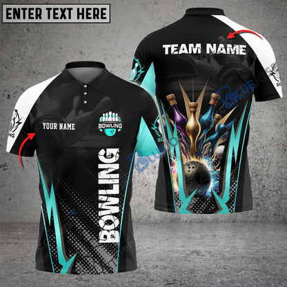 frenzidea Bowling And Pins The Fury Of Thunder Customized Name 3D Shirt (4 Colors)