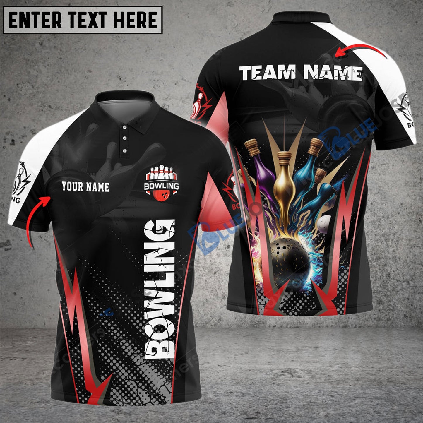 frenzidea Bowling And Pins The Fury Of Thunder Customized Name 3D Shirt (4 Colors)