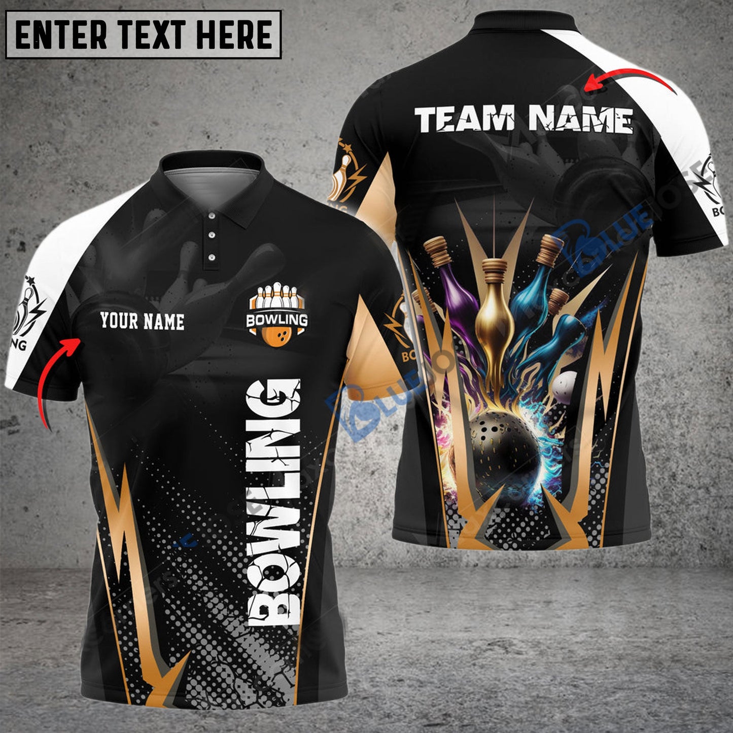 frenzidea Bowling And Pins The Fury Of Thunder Customized Name 3D Shirt (4 Colors)
