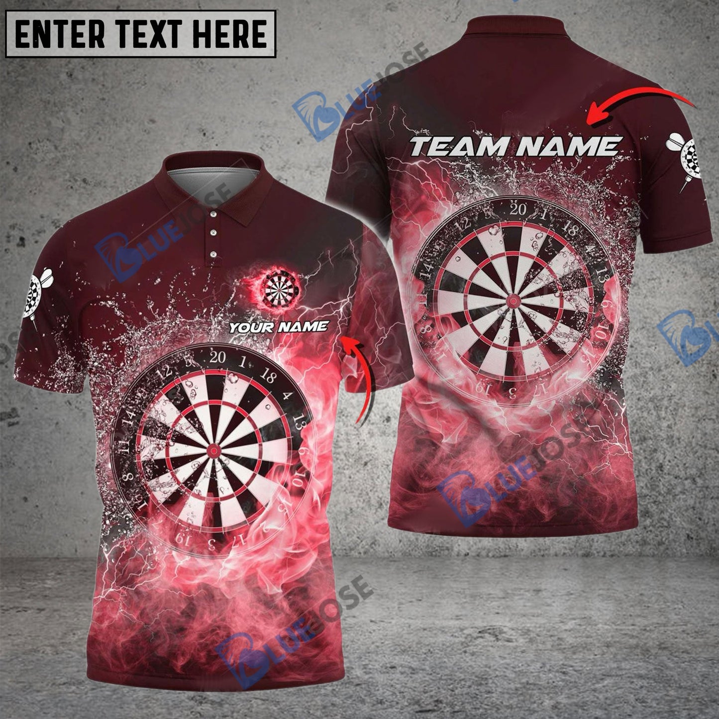 Frenzidea Darts Steaming Water Personalized Name, Team Name 3D Shirt (4 Colors)