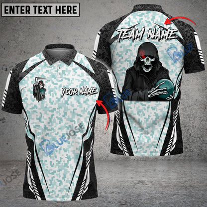 frenzideas Bowling And Pins Reaper Camo Squad Customized Name 3D Shirt (6 Colors)