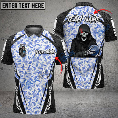 frenzideas Bowling And Pins Reaper Camo Squad Customized Name 3D Shirt (6 Colors)