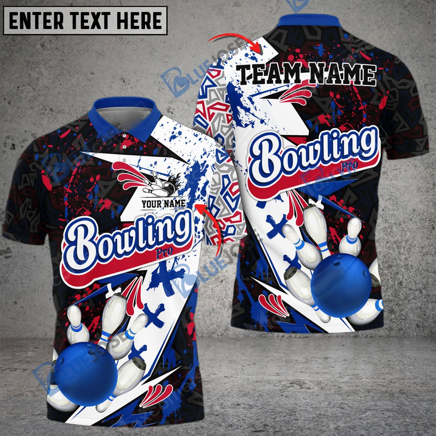 frenzidea Bowling And Pins Graffity Live Art Pattern Customized Name 3D Shirt (4 Colors)