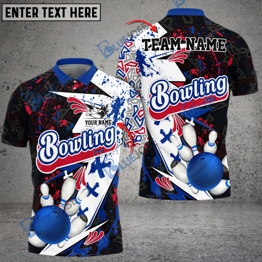 frenzidea Bowling And Pins Graffity Live Art Pattern Customized Name 3D Shirt (4 Colors)