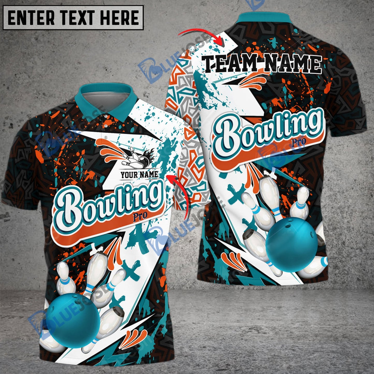 frenzidea Bowling And Pins Graffity Live Art Pattern Customized Name 3D Shirt (4 Colors)