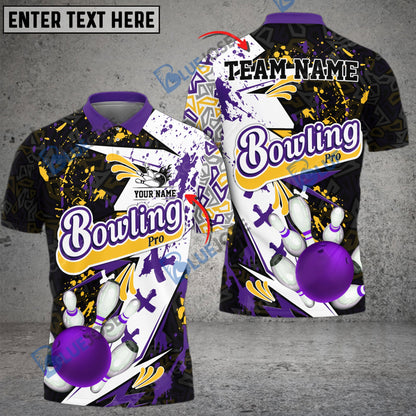 frenzidea Bowling And Pins Graffity Live Art Pattern Customized Name 3D Shirt (4 Colors)