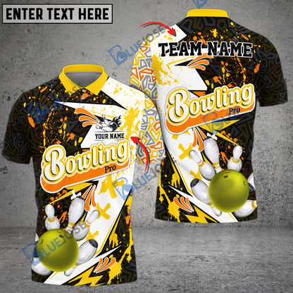 frenzidea Bowling And Pins Graffity Live Art Pattern Customized Name 3D Shirt (4 Colors)
