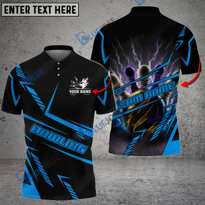 frenzidea Bowling And Pins Cyber Thundering Customized Name 3D Shirt (4 Colors)
