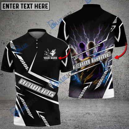 frenzidea Bowling And Pins Cyber Thundering Customized Name 3D Shirt (4 Colors)
