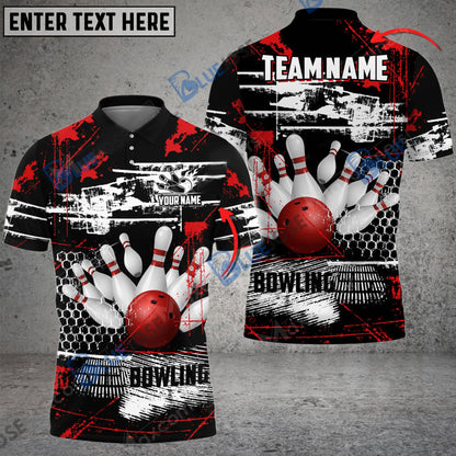 frenzidea Bowling And Pins Breaks Spacetime Customized Name 3D Shirt (4 Colors)