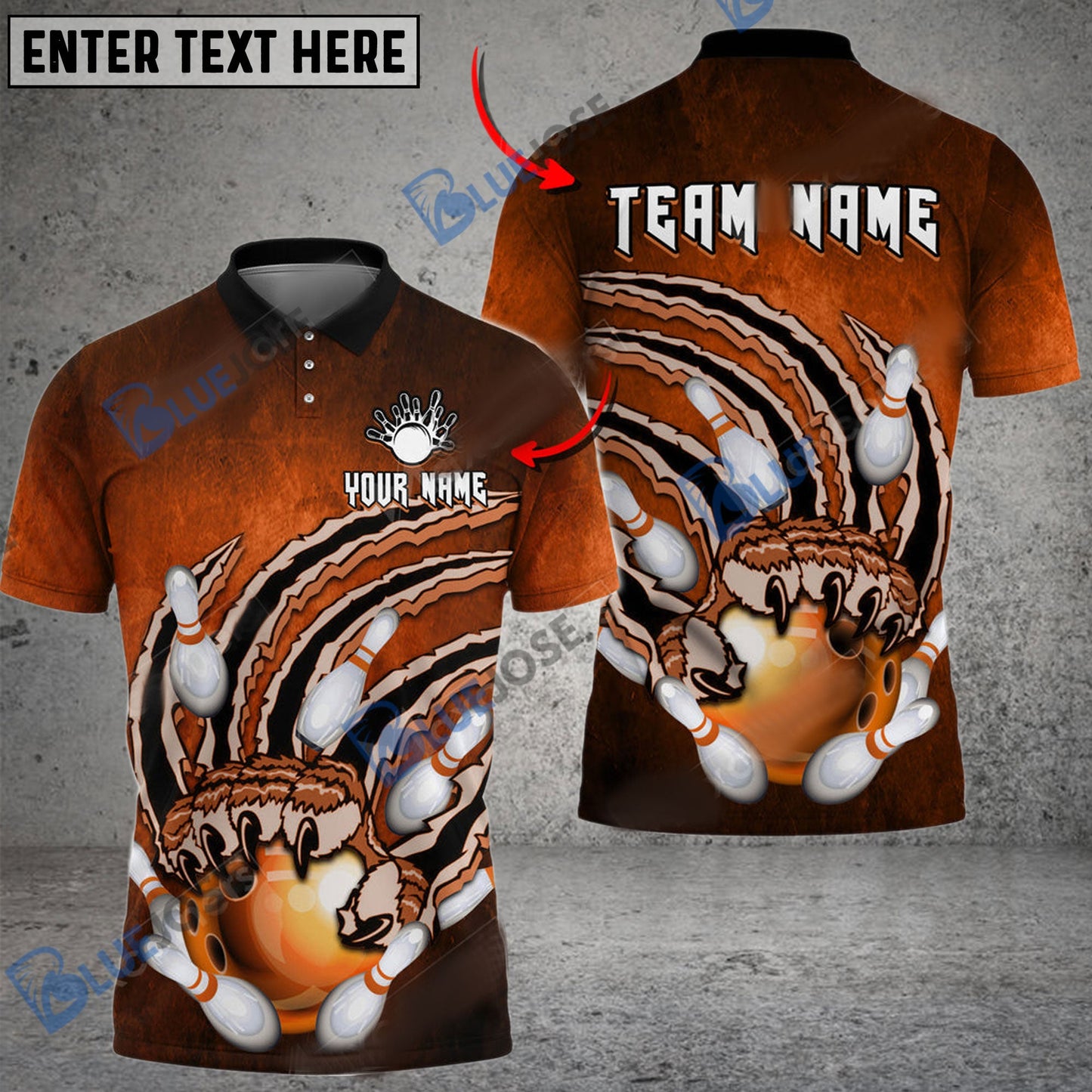 frenzidea Bowling And Pins Claws Of Fury Customized Name 3D Shirt (4 Colors)