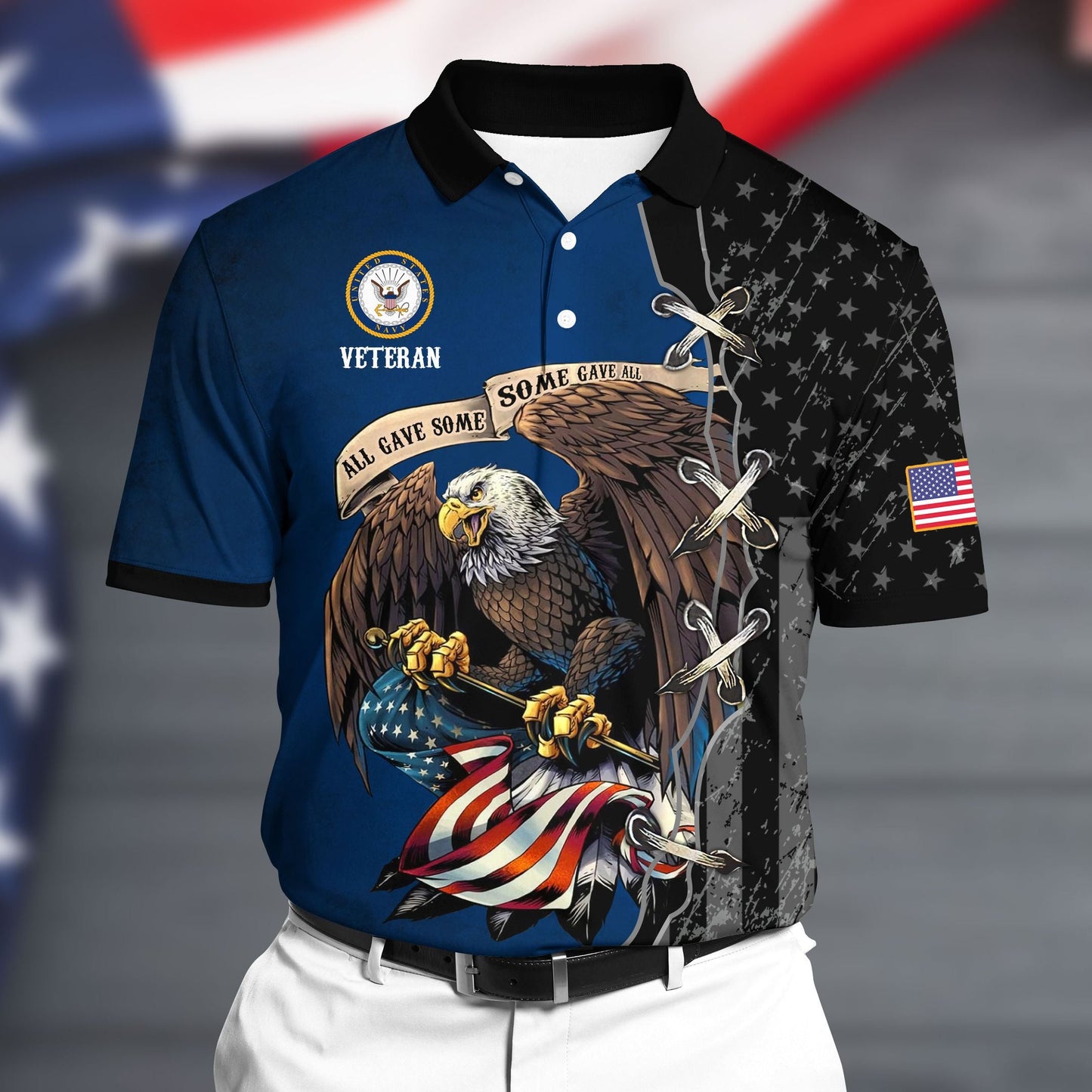 Frenzidea Premium U.S Navy Polo All Over Printed