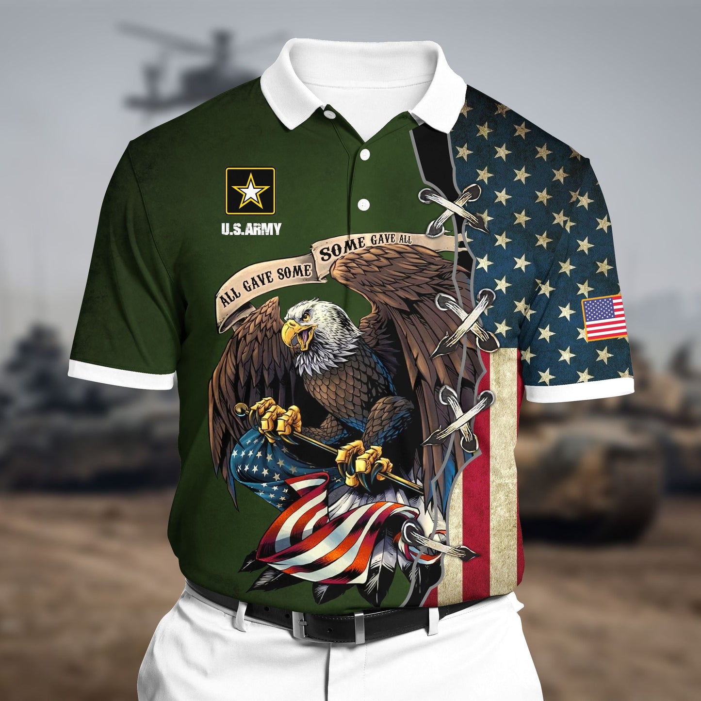 Frenzidea Premium U.S Army Polo All Over Printed
