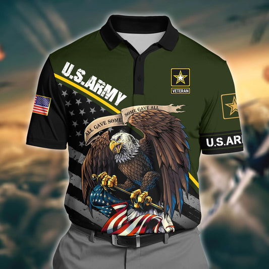 Frenzidea Premium U.S Army 2 3D Polo All Over Printed