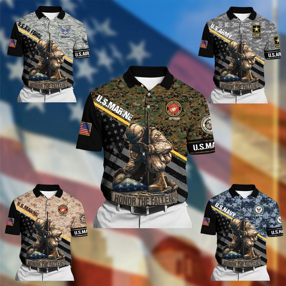Frenzidea Honor The Fallen Veteran Polo Shirt