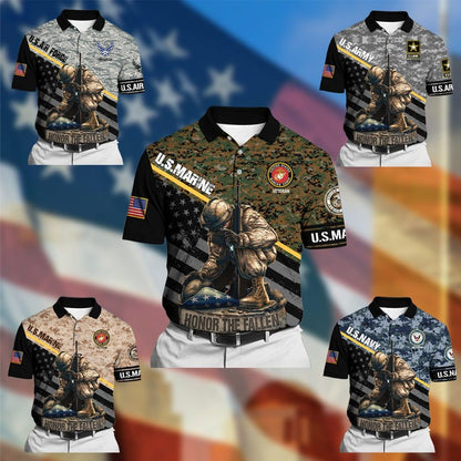 Frenzidea Honor The Fallen Veteran Polo Shirt