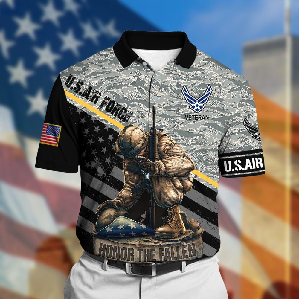 Frenzidea Honor The Fallen Veteran Polo Shirt