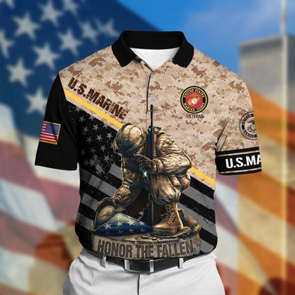 Frenzidea Honor The Fallen Veteran Polo Shirt