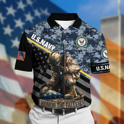 Frenzidea Honor The Fallen Veteran Polo Shirt