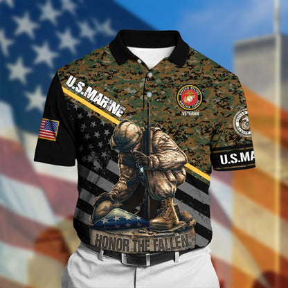 Frenzidea Honor The Fallen Veteran Polo Shirt
