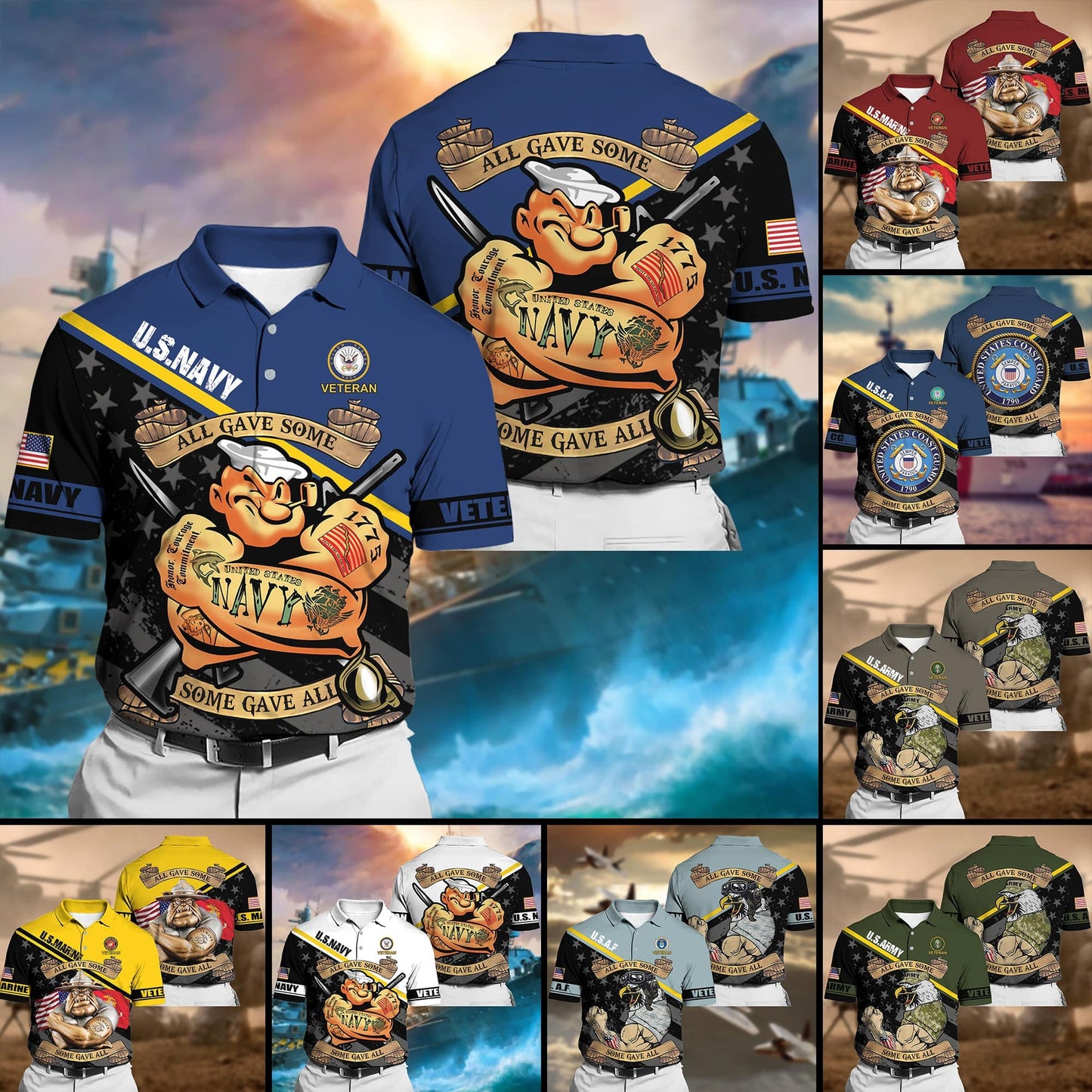 Frenzidea Premium Unique US Multiple Service Polo Shirt