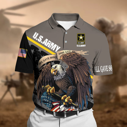 Frenzidea Premium U.S Multiple Service Veteran Polo Shirt