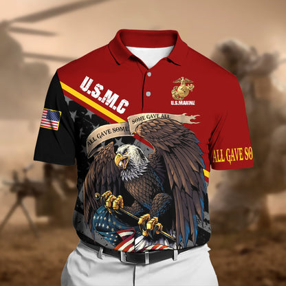 Frenzidea Premium U.S Multiple Service Veteran Polo Shirt
