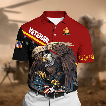 Frenzidea Premium U.S Multiple Service Veteran Polo Shirt