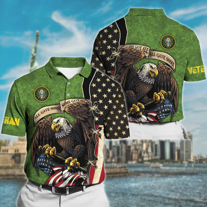Frenzidea Premium U.S Multiple Service Veteran Polo Shirt