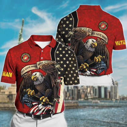 Frenzidea Premium U.S Multiple Service Veteran Polo Shirt