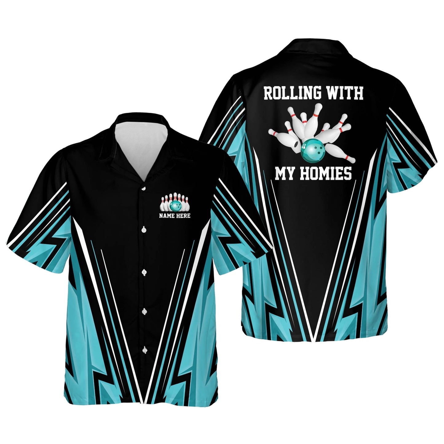 Frenzideas Rolling with My Homies Personalized Name Hawaiian Shirt