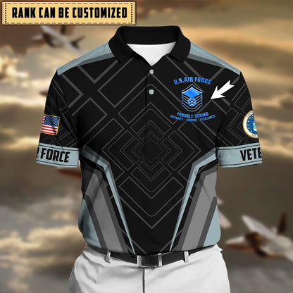 Frenzidea Premium Personalised U.S Multiple Service Veteran Polo Shirt
