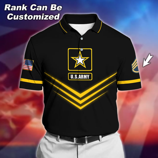 Frenzidea Unique Personlised U.S Army Service Veteran Polo Shirt