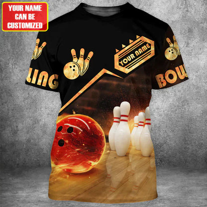 Frenzideas Custom Bowling Personalized Name 3D Shirt
