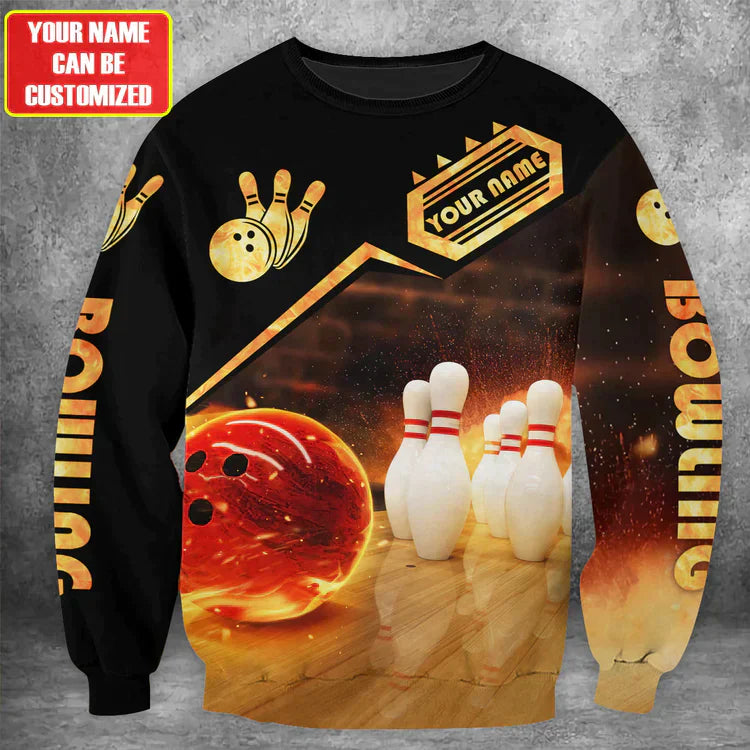 Frenzideas Custom Bowling Personalized Name 3D Shirt