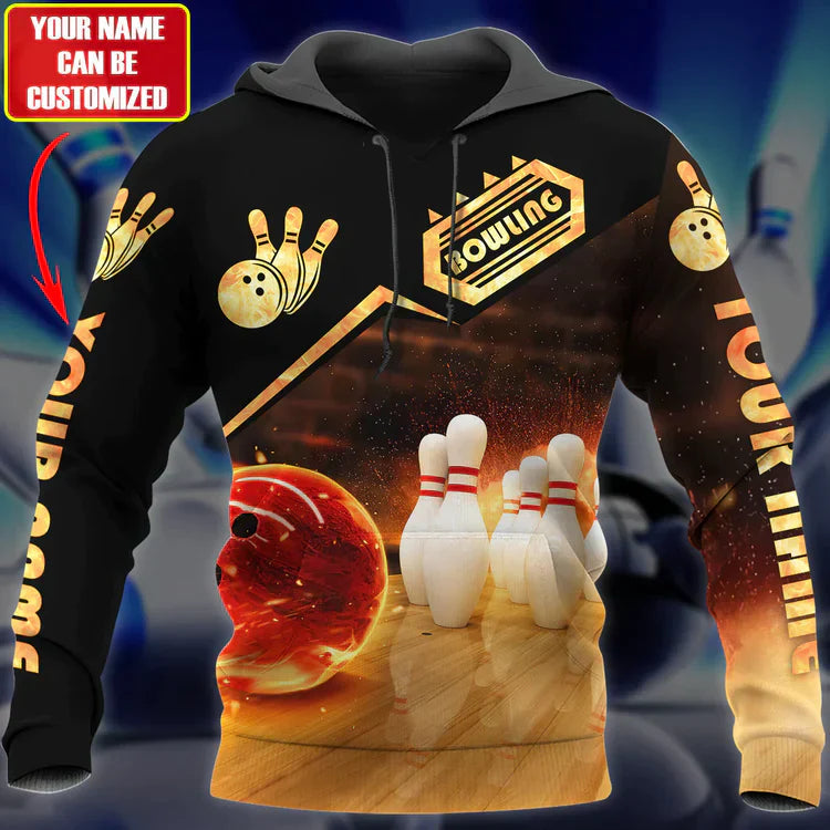 Frenzideas Custom Bowling Personalized Name 3D Shirt