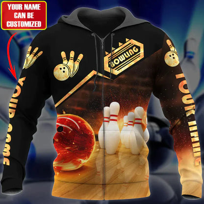 Frenzideas Custom Bowling Personalized Name 3D Shirt