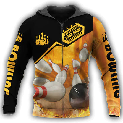 Frenzideas Custom Bowling Personalized Name 3D Shirt
