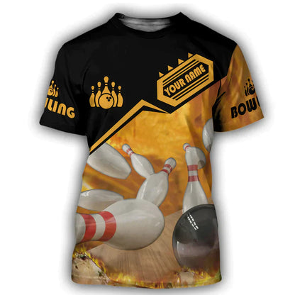 Frenzideas Custom Bowling Personalized Name 3D Shirt