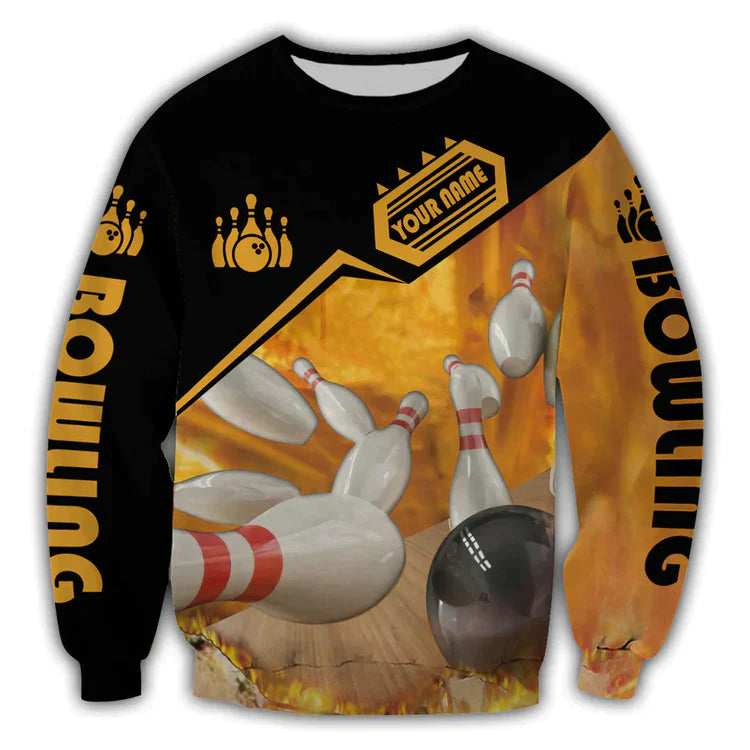 Frenzideas Custom Bowling Personalized Name 3D Shirt