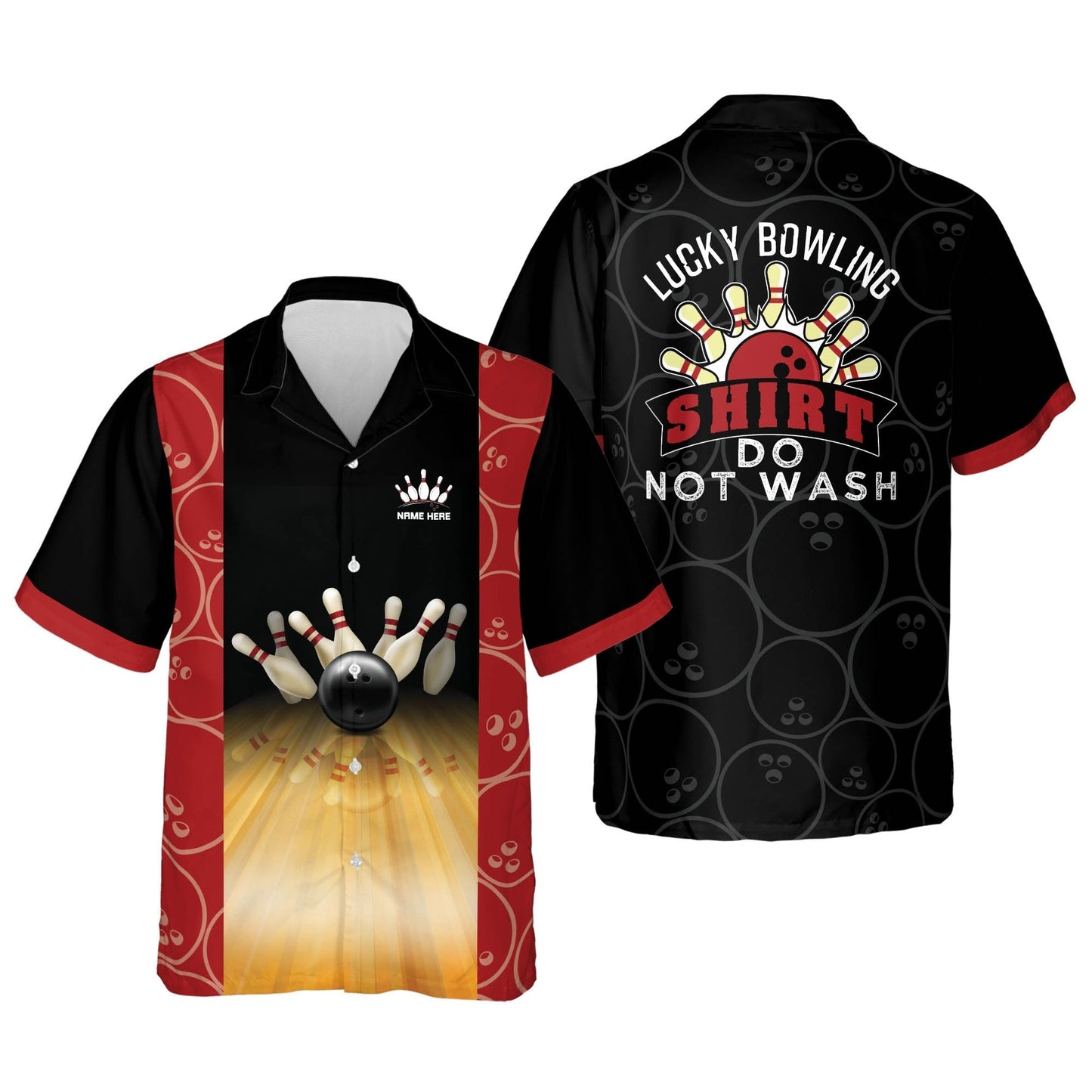 Frenzideas Lucky Bowling Shirt Do Not Wash Personalized Name Hawaiian Shirt