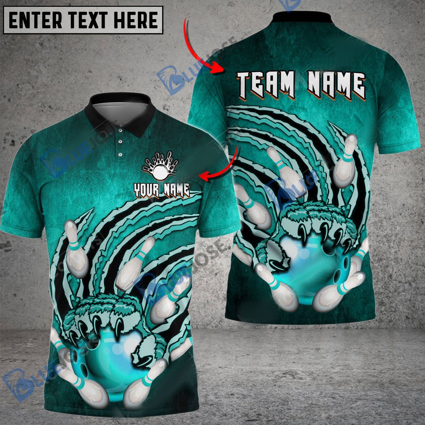 frenzidea Bowling And Pins Claws Of Fury Customized Name 3D Shirt (4 Colors)