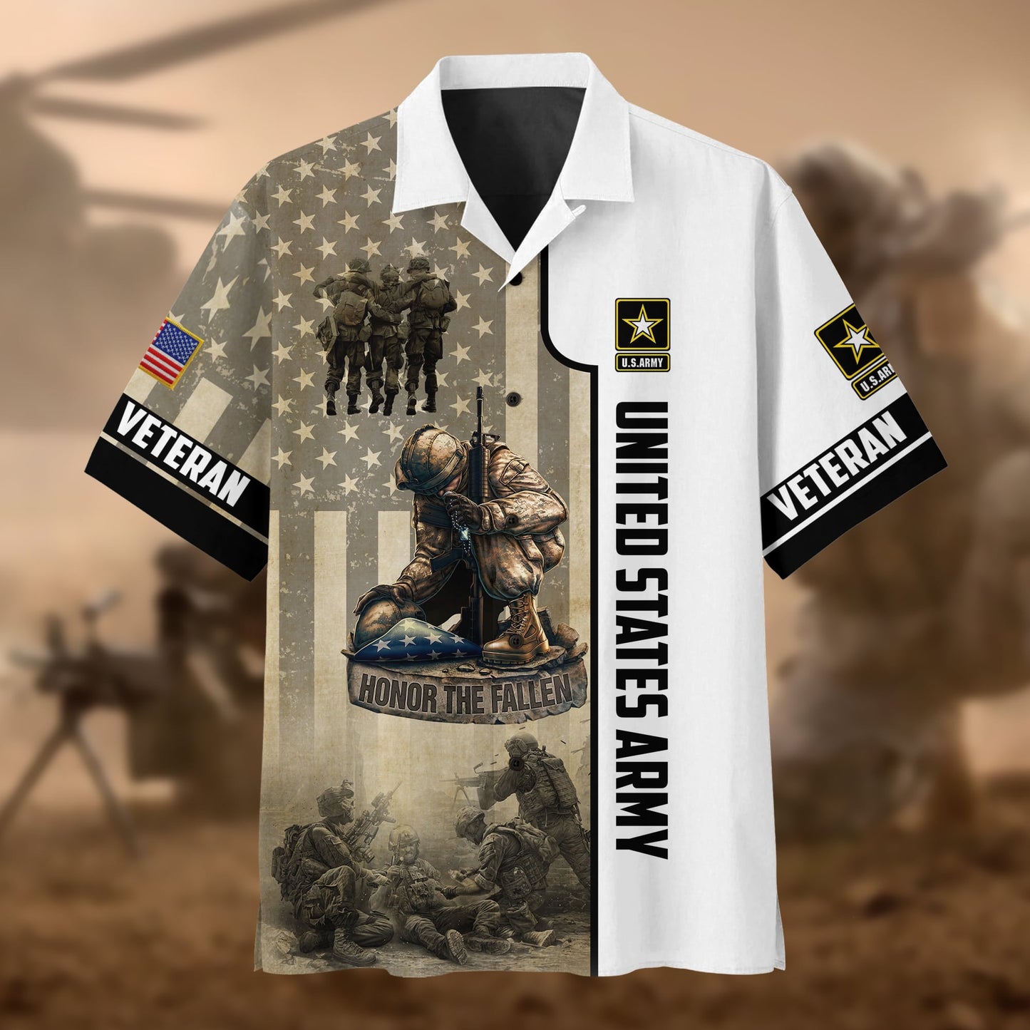 Frenzidea Premium U.S Multiple Service Veteran Polo Shirt